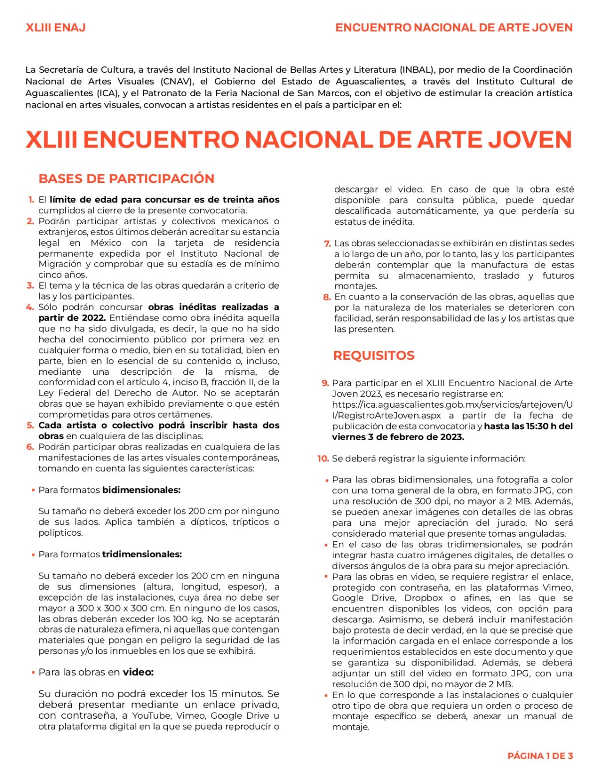 Participa en el XLIII Encuentro Nacional de Arte Joven – Universidad de ...